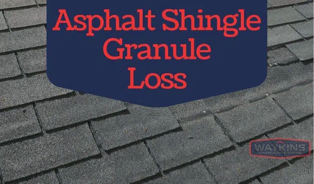 Asphalt shingle granule loss