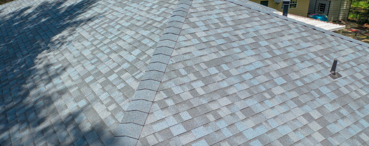 Roof level image on a shingle roof